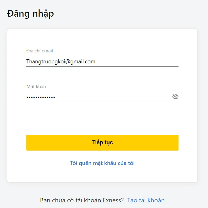 Làm thế nào để đăng nhập vào Exness tại Việt Nam?